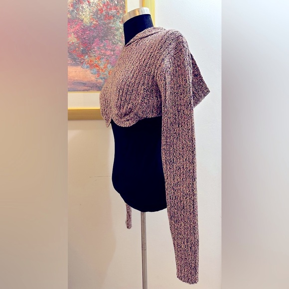 NWT ST JOHN Cropped Knit Hoodie Wool Sweater underwire Fall 2022 Sample? RARE S - Picture 4 of 10